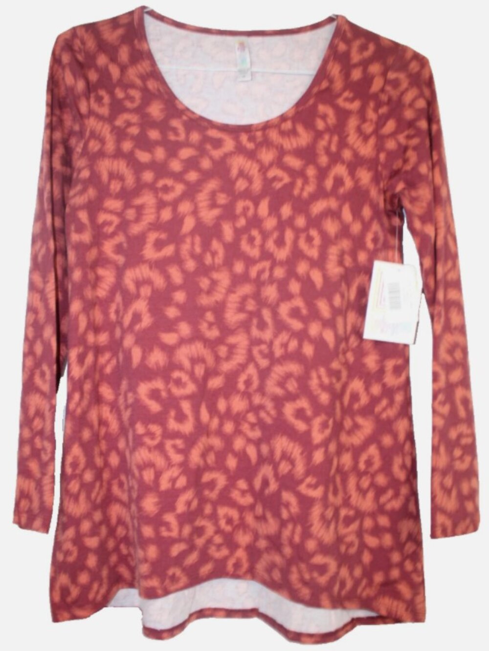 LuLaRoe LYNNAE Women's Shirt Top NWT Size M Medium Rust Red Leopard Print Animal